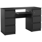 Biurko Komputerowe Młodzieżowe Dla Dziecka Szuflady Czarne Mat