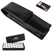 Etui Na Długopisy Pojemne Czarne Skórzane Beltimore G91