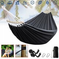 CZARNY PRZENOŚNY HAMAK, HAMAK PODRÓŻNY NA ZEWNĄTRZ Z TORBĄ DO PRZENOSZENIA
