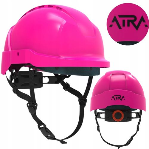 Kask ochronny budowlany hełm do pracy BHP różowy EN 397 Protekt Atra na Arena.pl