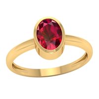 MINIMALISTYCZNY ZŁOTY PIERŚCIONEK Z RUBINEM ZŁOTO PRÓBY 585 OWAL KLASYCZNY