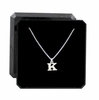 NASZYJNIK ŁAŃCUSZEK SREBRNY Z ZAWIESZKĄ LITERKA Z LITERKĄ K SREBRO 925