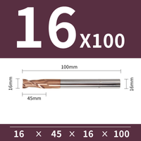 Frez 2-ostrzowy VHM do stali 55 HRC - TiSiN Rozmiar: Ø16x45x16Dx100L