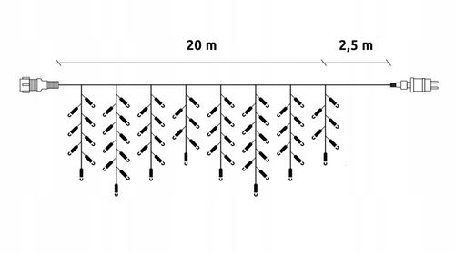 Sople 500 LED zewnętrzne ZIMNE + FLASH 22,5 m świąteczne na Arena.pl