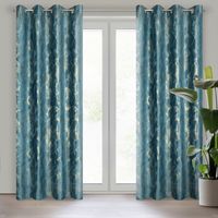 Zasłona gotowa na przelotkach MELODY 140x250 ciemna turkusowa