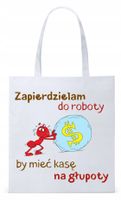 Śmieszny Zabawny Prezent Torba Eco Biała Shopper Z Nadrukiem Ze Zdjęciem