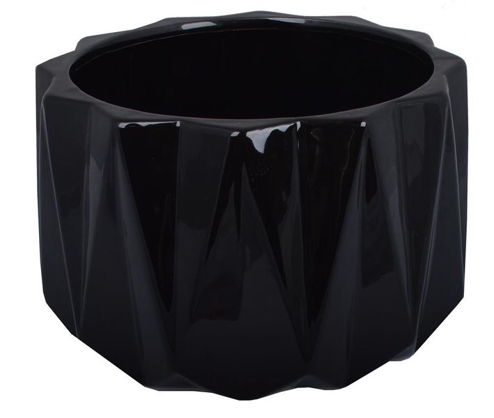 Doniczka ceramiczna czarna zdjęcie 1
