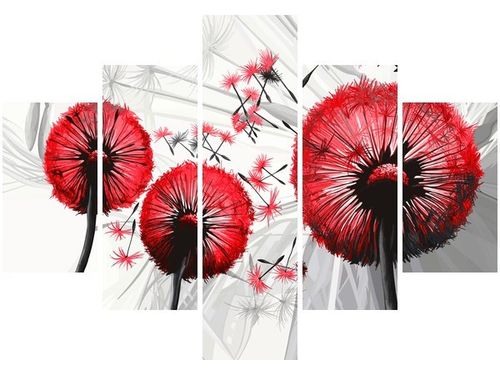 70 100CM OBRAZ 5 ELEM DMUCHAWCE CZERWIENI DRUK PŁÓTNO na Arena.pl