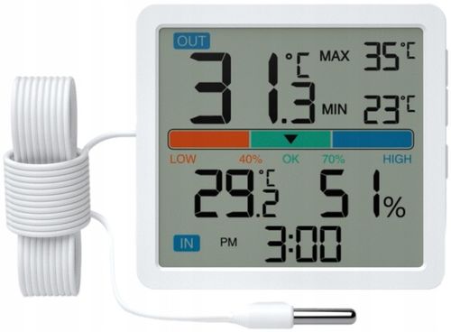 Termometr zewnętrzny pokojowy wewnętrzny Higrometr Stacja Pogodowa Manta na Arena.pl