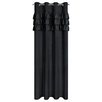 Zasłona zaciemniająca z falbankami na przelotkach SAMI 140X250 czarna