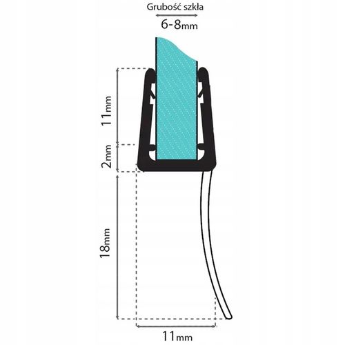 USZCZELKA DOLNA DO KABINY PRYSZNICOWEJ 6-8mm TUNELOWA TRANSPARENTNA na Arena.pl