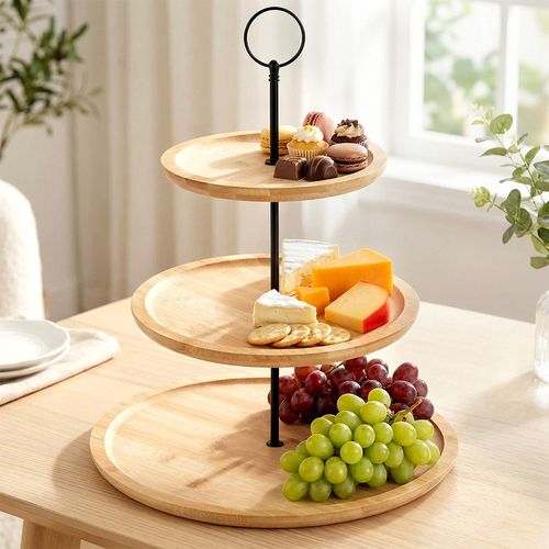 Patera bambusowa 3-piętrowa 34 cm na Arena.pl