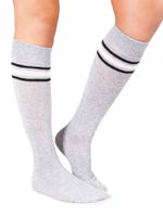 Podkolanówki dziewczęce w paski szare 35-38 YOCLUB