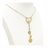 Naszyjnik złoty KRAWATKA serce stal chirurgiczna szlachetna pozłacany