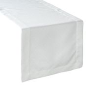 Bieżnik ELLEN zdobiony srebrną nicią 40x180 biały + srebrny