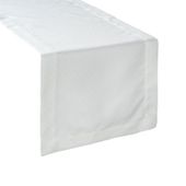 Bieżnik ELLEN zdobiony srebrną nicią 40x180 biały + srebrny