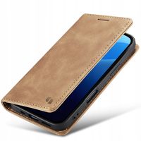 ETUI Z KLAPKĄ DO IPHONE 16 PRO SKÓRZANE PORTFEL POKROWIEC ZAMYKANE + SZKŁO
