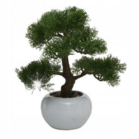 SZTUCZNA ROŚLINA BONSAI 33 CM W BIAŁEJ DONICZCE TWORZYWO SZTUCZNE