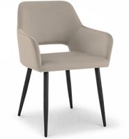 Krzesło velvetowe taupe Olivia czarne nogi do salonu kuchni jadalni