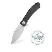 Nóż Składany Trollsky Knives Mandu EVO  Satin 14C28N Black Micarta