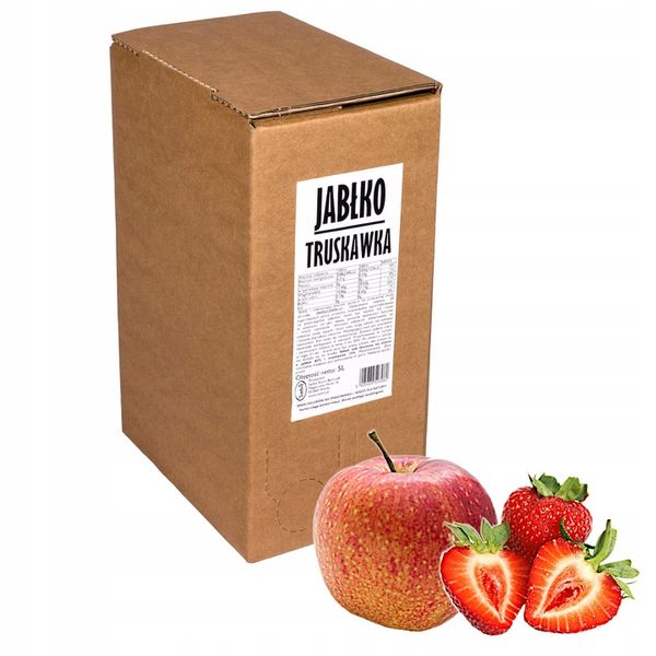 Sok jabłko truskawka 100% tłoczony z truskawek NFC 5L = 20 szklanek soku zdjęcie 1