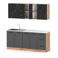 Kuchnia Rest Modułowa Nowoczesna Z Blatem 2.0m Wotan San Sebastian Szary