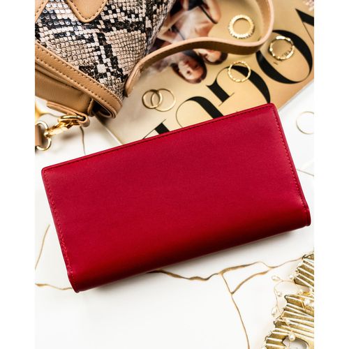 czerwony portfel damski wykonany ze skóry naturalnej i ekologicznej na Arena.pl