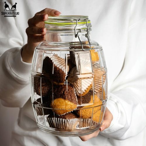SŁÓJ SZKLANY 3L DUŻY POJEMNIK WECK NA PRZETWORY Z ZAMKNIĘCIEM na Arena.pl