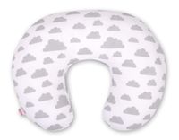 Poduszka rogal do karmienia fasolka + zdejmowana poszewka - chmurki szare