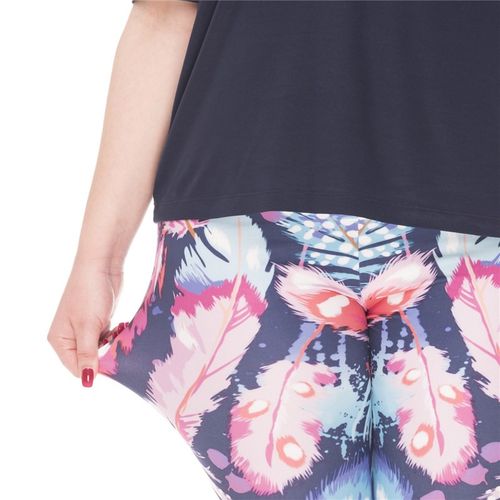 LEGGINSY PLUS SIZE FEATHERS COLOR na Arena.pl