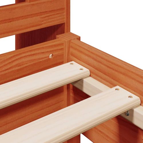 Łóżko z regałem, bez materaca, woskowy brąz, 75x190 cm, sosnowe na Arena.pl