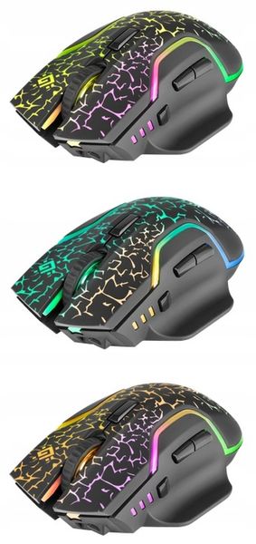 Mysz Myszka Gamingowa Bezprzewodowa Dla Graczy LED Programowalne Przyciski zdjęcie 6