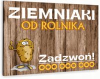 nadruk UV TABLICZKA reklamowa aluminiowa SPRZEDAŻ ZIEMNIAKI dibond 40x30