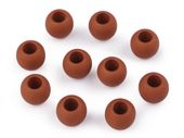 KORALIKI PLASTIK DUŻY OTWÓR MAT CIEMNY BEŻ 10x12MM 6SZT