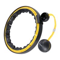 hhm21 hula hop black/yellow z magnesami, wypustkami tpe i obciążnikiem