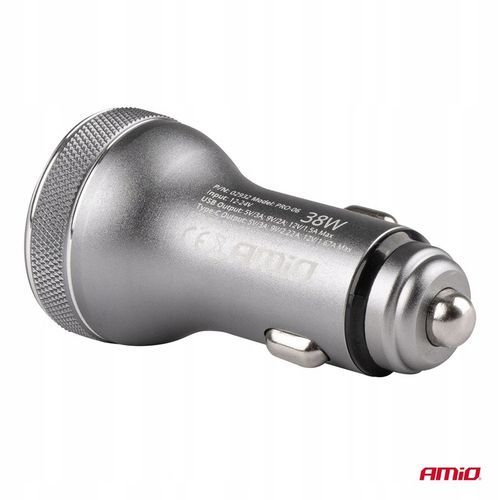 Ładowarka samochodowa 38W z woltomierzem USB + USB-C do auta samochodu na Arena.pl