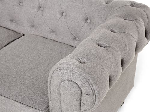 Sofa 3-osobowa jasnoszara CHESTERFIELD na Arena.pl