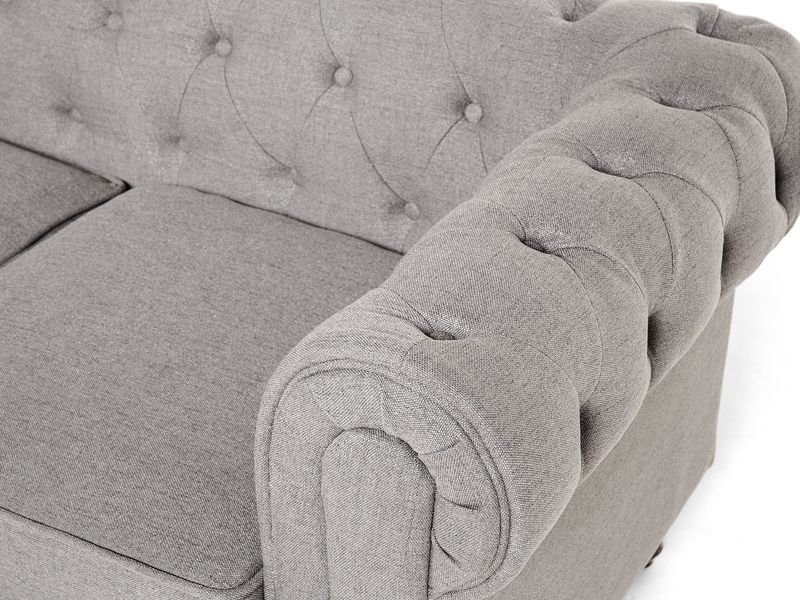 Sofa 3-osobowa jasnoszara CHESTERFIELD zdjęcie 7