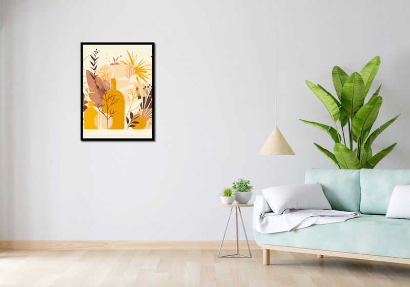 Plakat 60x80cm Złote Rośliny zdjęcie 4