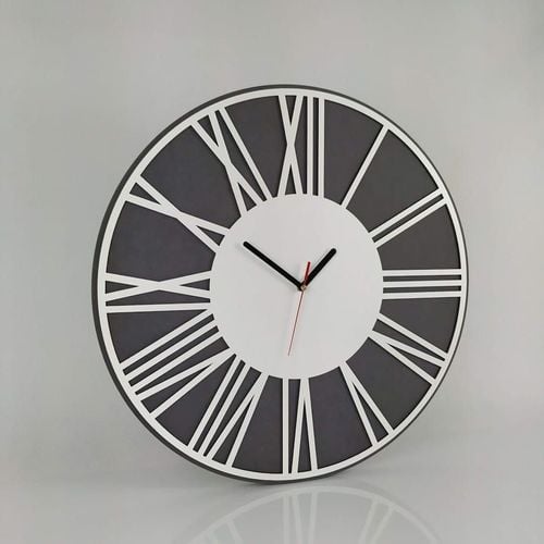 Wielki zegar ścienny 50 cm Rzymski Biały na Arena.pl