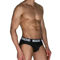 macho mch007 klasyczne majtki męskie black+black, lycra, rozmiar s