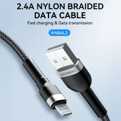 kabel wozinsky wnbal2 usb-a / lightning 2.4a 2 m - czarny na Arena.pl
