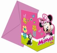 zaproszenia urodzinowe myszka minnie rózowa 6szt