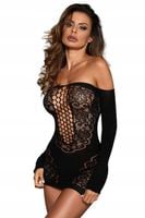BODYSTOCKING seksowna bielizna damska EROTYCZNA czarna sukienka
