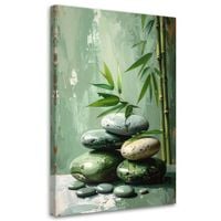 Obraz do salonu sypialni biura, Kamienie zen spa bambus 80x120