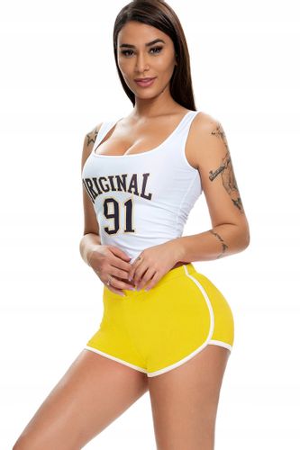 SZORTY Damskie SPORTOWE Wygodne SPODENKI Żółte L na Arena.pl