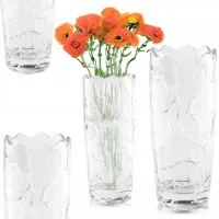 WAZON SZKLANY 19,5 CM ELEGANCKI MINIMALISTYCZNY DEKORACYJNY NA KWIATY