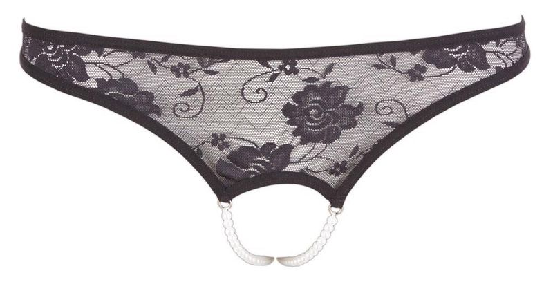 Lace String Pearls Black Xl zdjęcie 7