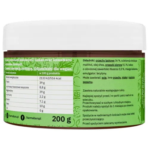 Krem Hazelnut AND Cocoa Crunchy Karma, 200g na Arena.pl