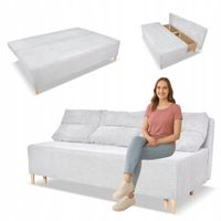 Kanapa sofa KIMO funkcja spania pojemnik Family Meble Anafi szara sztruks